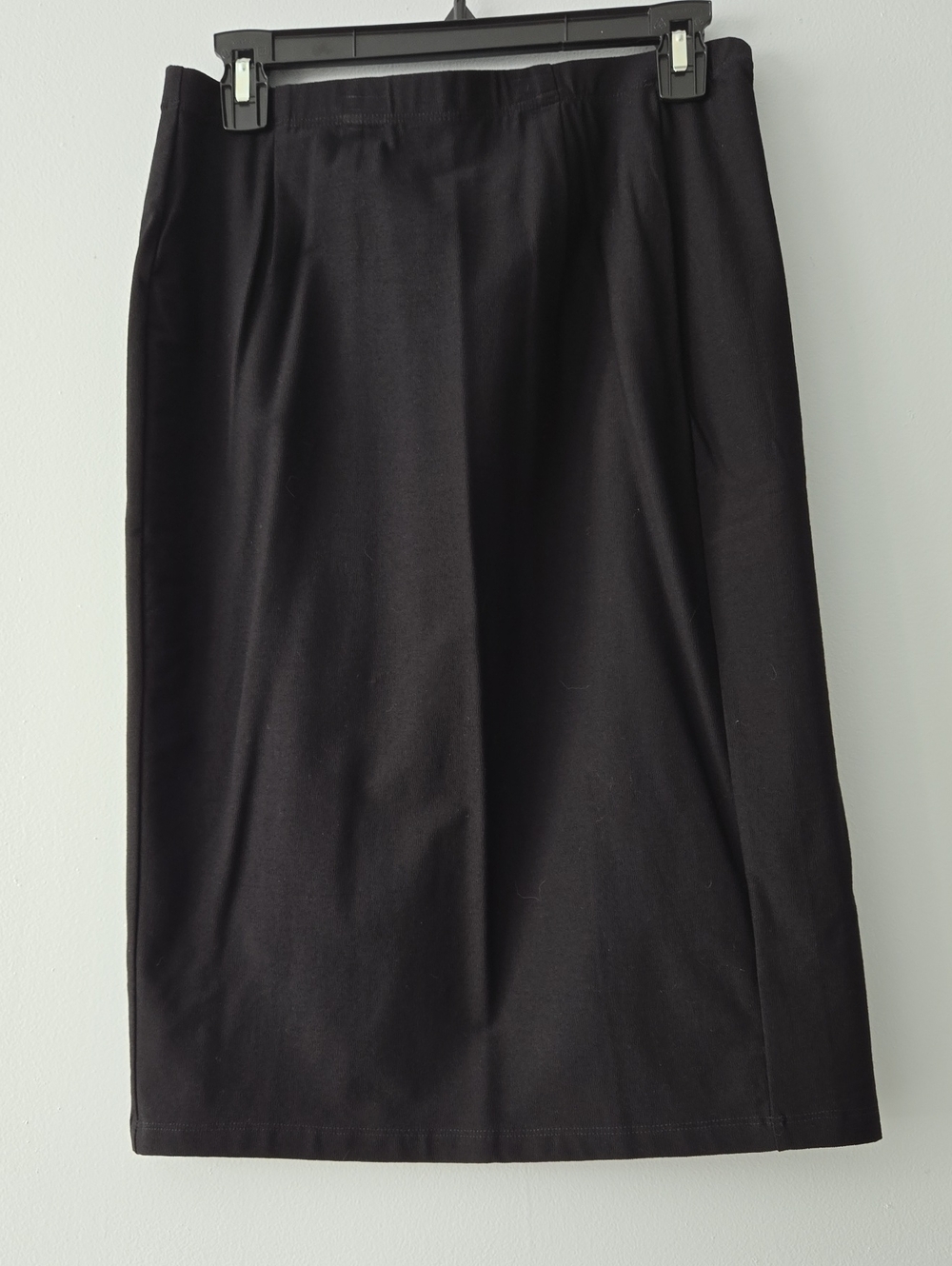 NWOT Eileen Fisher Black Stretch Knit Pull On Pencil Skirt, Small